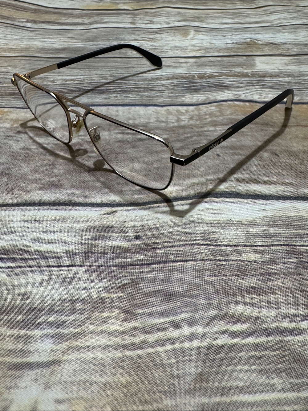 Adidas Silver Metal Frame Eyeglass Frames
